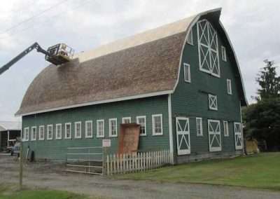 A barn refoof in progress by Spane Buildings in Washington State